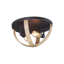 Load image into Gallery viewer, Compass Flush Mount Ceiling Light in Barn Wood/Black.