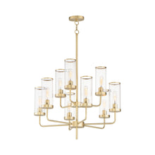 Load image into Gallery viewer, Crosby Chandelier in Satin Brass (9-Light).