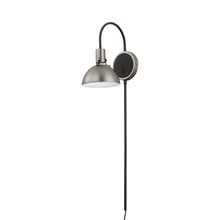 Load image into Gallery viewer, Dawn Plug-In Wall Light in Satin Nickel.