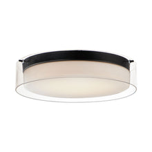 Load image into Gallery viewer, Duo Glass LED Flush Mount Ceiling Light in Black (Small).
