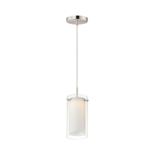 Load image into Gallery viewer, Duo Mini LED Pendant Light in Satin Nickel.