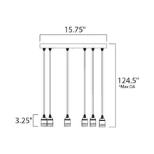 Load image into Gallery viewer, Early Electric Multi Light Pendant Light - line drawing.