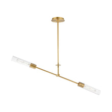 Load image into Gallery viewer, Equilibrium LED Linear Pendant Light in Natural Aged Brass.