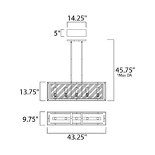 Load image into Gallery viewer, Era Linear Suspension Light - line drawing.