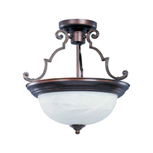 Load image into Gallery viewer, Essentials 584 Semi Flush Mount Ceiling Light in 2-Light/Oil Rubbed Bronze/Marble.