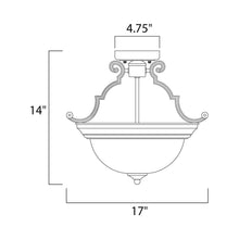 Load image into Gallery viewer, Essentials 584 Semi Flush Mount Ceiling Light - line drawing.