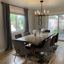Load image into Gallery viewer, Flambeau LED Chandelier in dining room.