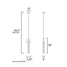 Load image into Gallery viewer, Flambeau Mini Pendant Light - line drawing.