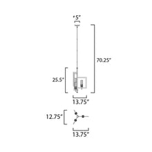 Load image into Gallery viewer, Flambeau Multi Light Pendant Light - line drawing.