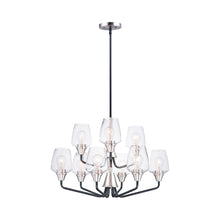 Load image into Gallery viewer, Goblet Multi Tier Chandelier in Black/Satin Nickel.