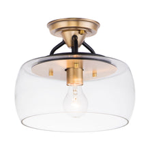 Load image into Gallery viewer, Goblet Semi Flush Mount Ceiling Light in Bronze/Antique Brass (1-Light).