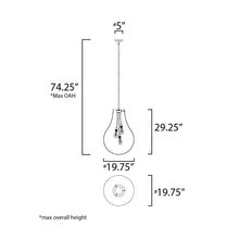 Load image into Gallery viewer, Gourd Multi Light Pendant Light - line drawing.