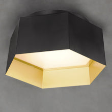 Load image into Gallery viewer, Honeycomb LED Flush Mount Ceiling Light in Detail.