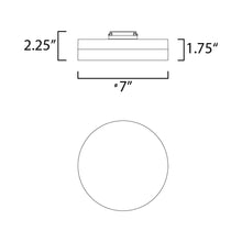 Load image into Gallery viewer, Illuminaire II LED Flush Mount Ceiling Light - line drawing.