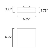 Load image into Gallery viewer, Illuminaire II LED Flush Mount Ceiling Light - line drawing.