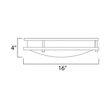 Load image into Gallery viewer, Linear LED Flush Mount Ceiling Light - line drawing.