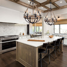 Load image into Gallery viewer, Lodge Chandelier in dining room.