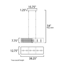 Load image into Gallery viewer, Madeline Linear Suspension Light - line drawing.