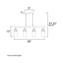 Load image into Gallery viewer, Magnolia Linear Pendant Light - line drawing.