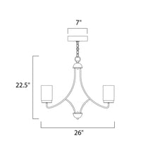Load image into Gallery viewer, Mod LED Chandelier - line drawing.
