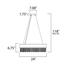 Load image into Gallery viewer, Mystic LED Pendant Light - line drawing.