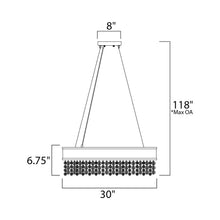 Load image into Gallery viewer, Mystic LED Pendant Light - line drawing.