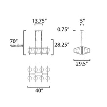 Load image into Gallery viewer, Oblique Linear Suspension Light - line drawing.