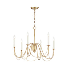 Load image into Gallery viewer, Plumette Chandelier in Gold Leaf (6-Light).