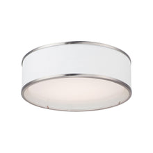 Load image into Gallery viewer, Prime LED Flush Mount Ceiling Light in White Linen/Satin Nickel (Small).
