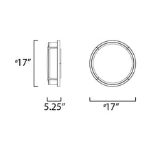 Load image into Gallery viewer, Rogue Flush Mount Ceiling Light - line drawing.