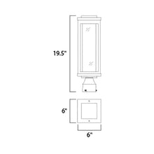 Load image into Gallery viewer, Salon Outdoor LED Post Light - line drawing.