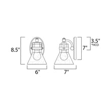 Load image into Gallery viewer, Seafarer Bath Wall Light - line drawing.