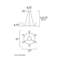 Load image into Gallery viewer, Silo Chandelier - line drawing.