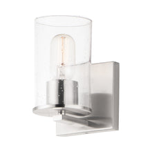 Load image into Gallery viewer, Sleek Bath Wall Light in Satin Nickel.