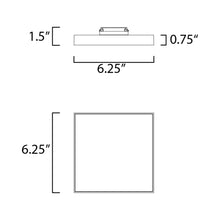 Load image into Gallery viewer, Trim LED Flush Mount Ceiling Light - line drawing.