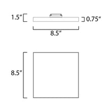 Load image into Gallery viewer, Trim LED Flush Mount Ceiling Light - line drawing.