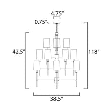 Load image into Gallery viewer, Uptown Multi Tier Chandelier - line drawing.