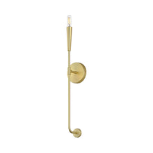 Load image into Gallery viewer, Vela Bath Wall Light in Satin Brass.