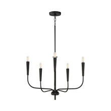 Load image into Gallery viewer, Vela Chandelier in Black (5-Light).