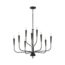 Load image into Gallery viewer, Vela Chandelier in Black (9-Light).