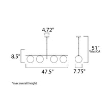 Load image into Gallery viewer, Vesper Linear Suspension Light - line drawing.