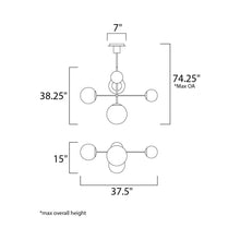 Load image into Gallery viewer, Vesper Pendant Light - line drawing.