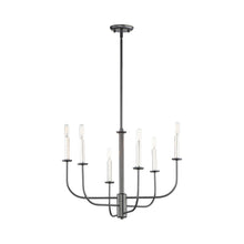 Load image into Gallery viewer, Wesley Chandelier in Black/Satin Nickel (6-Light).