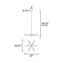 Load image into Gallery viewer, Wings Chandelier - line drawing.
