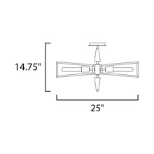 Load image into Gallery viewer, Wings Flush Mount Ceiling Light - line drawing.