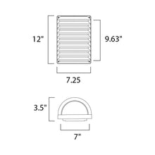 Load image into Gallery viewer, Zenith Outdoor LED Wall Light - line drawing.