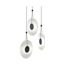Load image into Gallery viewer, Meclisse™ Multi Light LED Pendant Light in Satin Black/Clear Glass (3-Light).