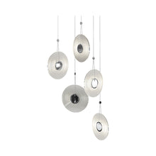 Load image into Gallery viewer, Meclisse™ Multi Light LED Pendant Light in Polished Chrome/Clear Glass (5-Light).