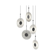 Load image into Gallery viewer, Meclisse™ Multi Light LED Pendant Light in Satin Black/Clear Glass (5-Light).