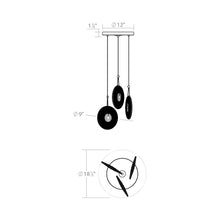 Load image into Gallery viewer, Meclisse™ Multi Light LED Pendant Light - line drawing.